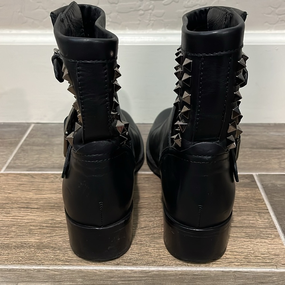 Valentino Black Combat Boots with Silver Studs - Picture 7 of 11